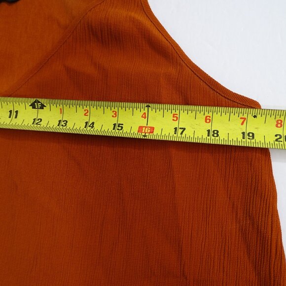 Uniqlo Rust Brown Sleeveless V-Neck Camisole Tank Top Women Size XXL Textured - Picture 7 of 9